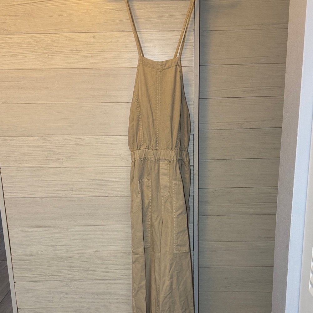 Forever 21 Beige Lace-Up Jumpsuit